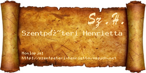 Szentpéteri Henrietta névjegykártya