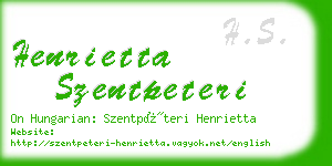 henrietta szentpeteri business card